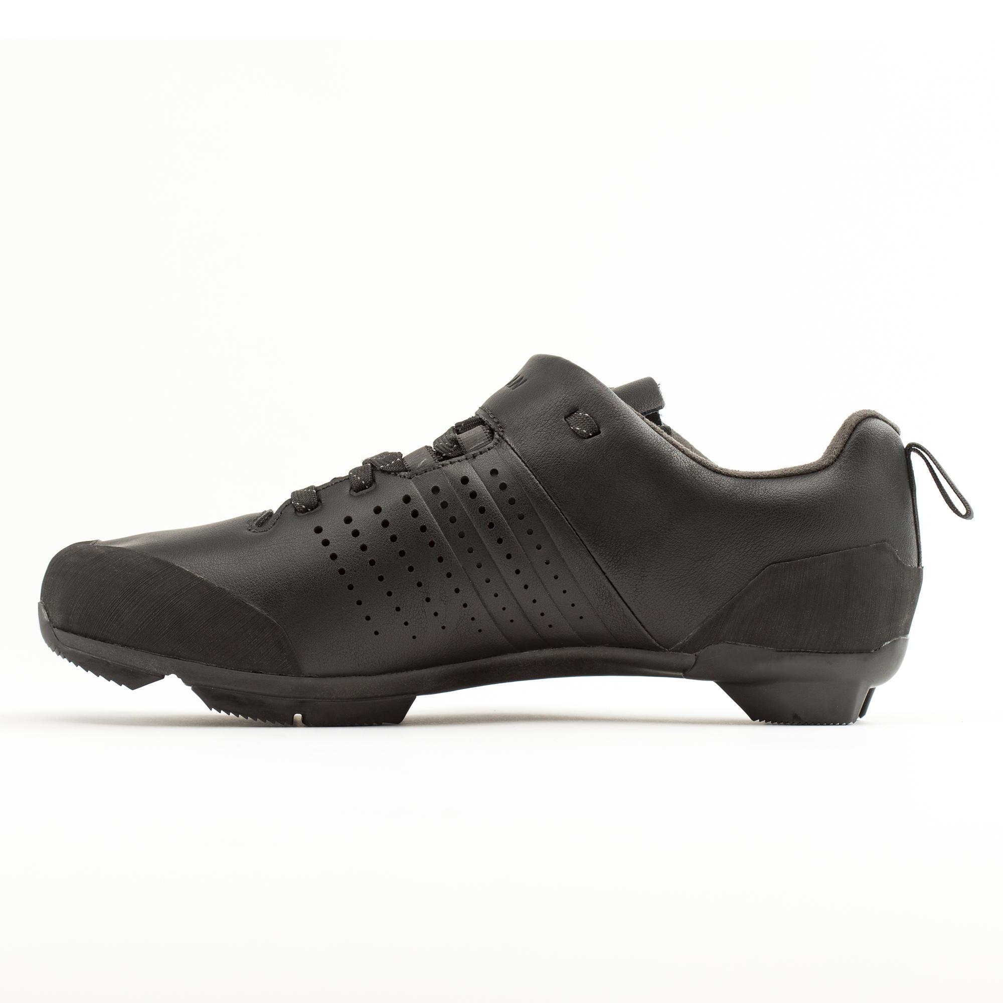 CHAUSSURES VELO GRAVEL ET ROUTE CUIR A LACETS SPD GRVL 520 MARINE