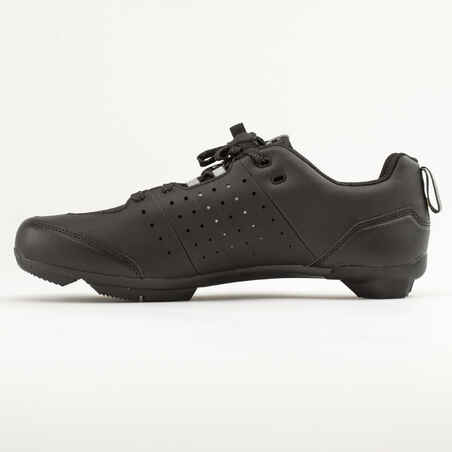 Road and Gravel Cycling Lace-Up SPD Shoes GRVL 500 - Black