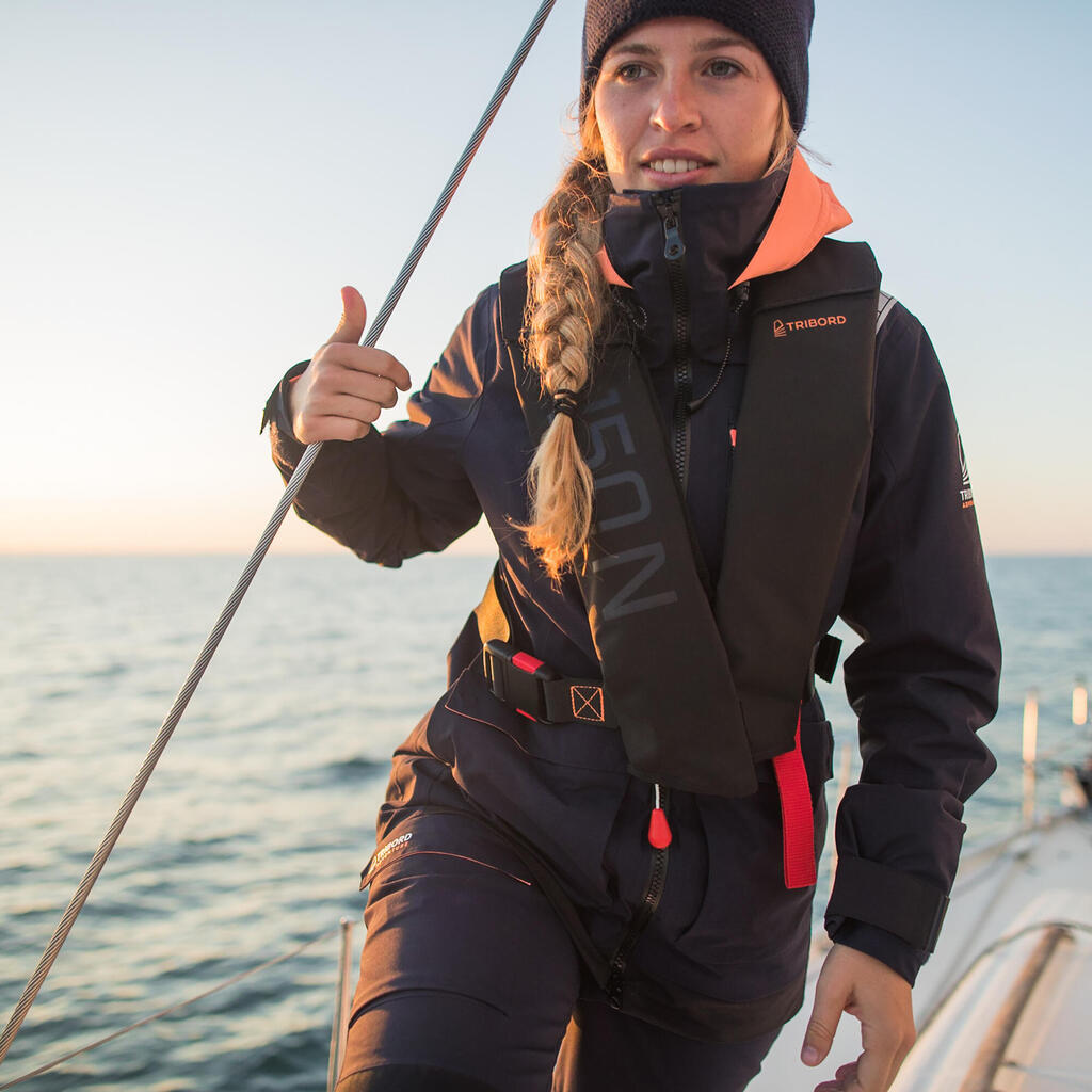 Women's Waterproof Windproof Sailing Jacket 500 - Navy