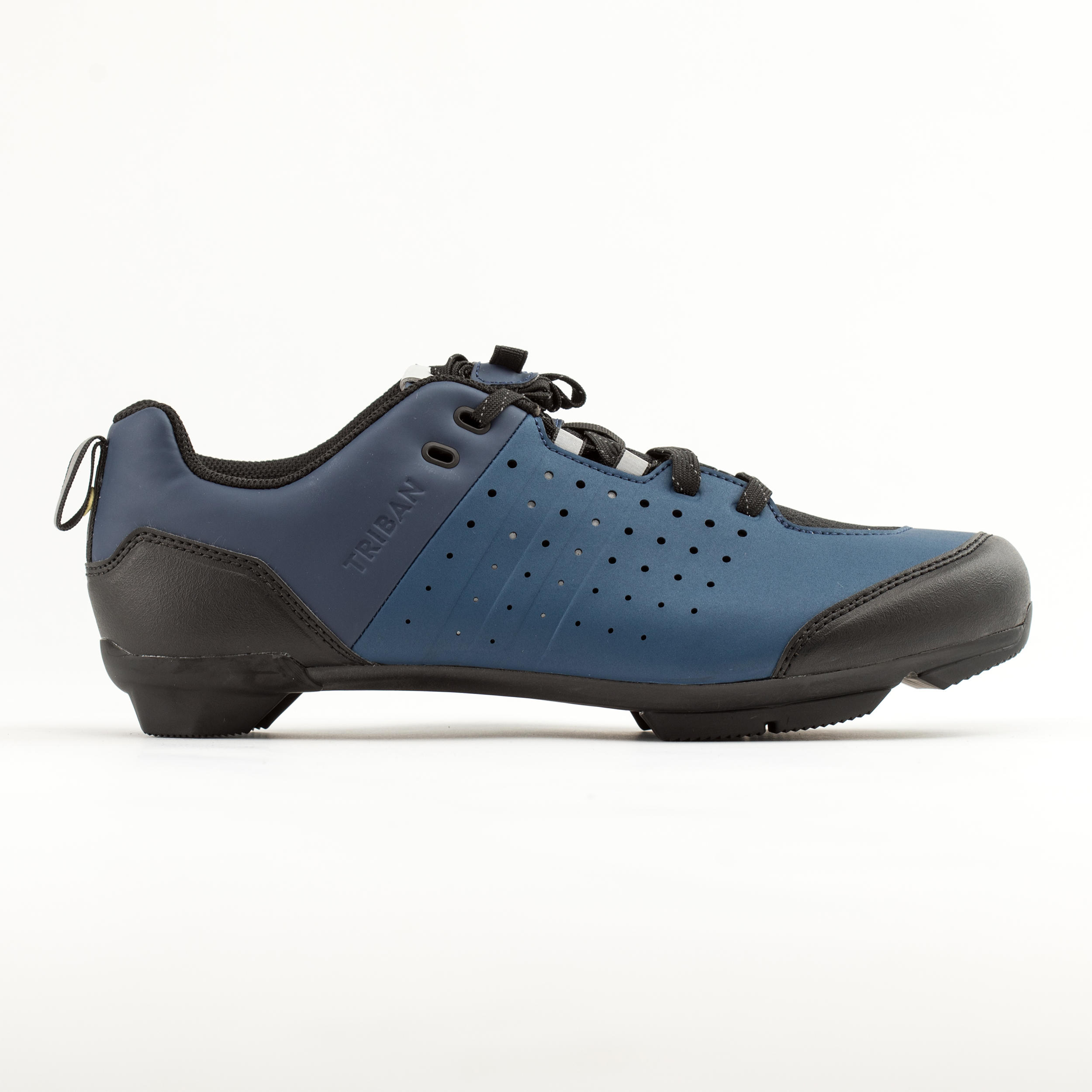 Road and Gravel Lace-Up Cycling Shoes - SPD GRVL 500 Blue/Navy - TRIBAN