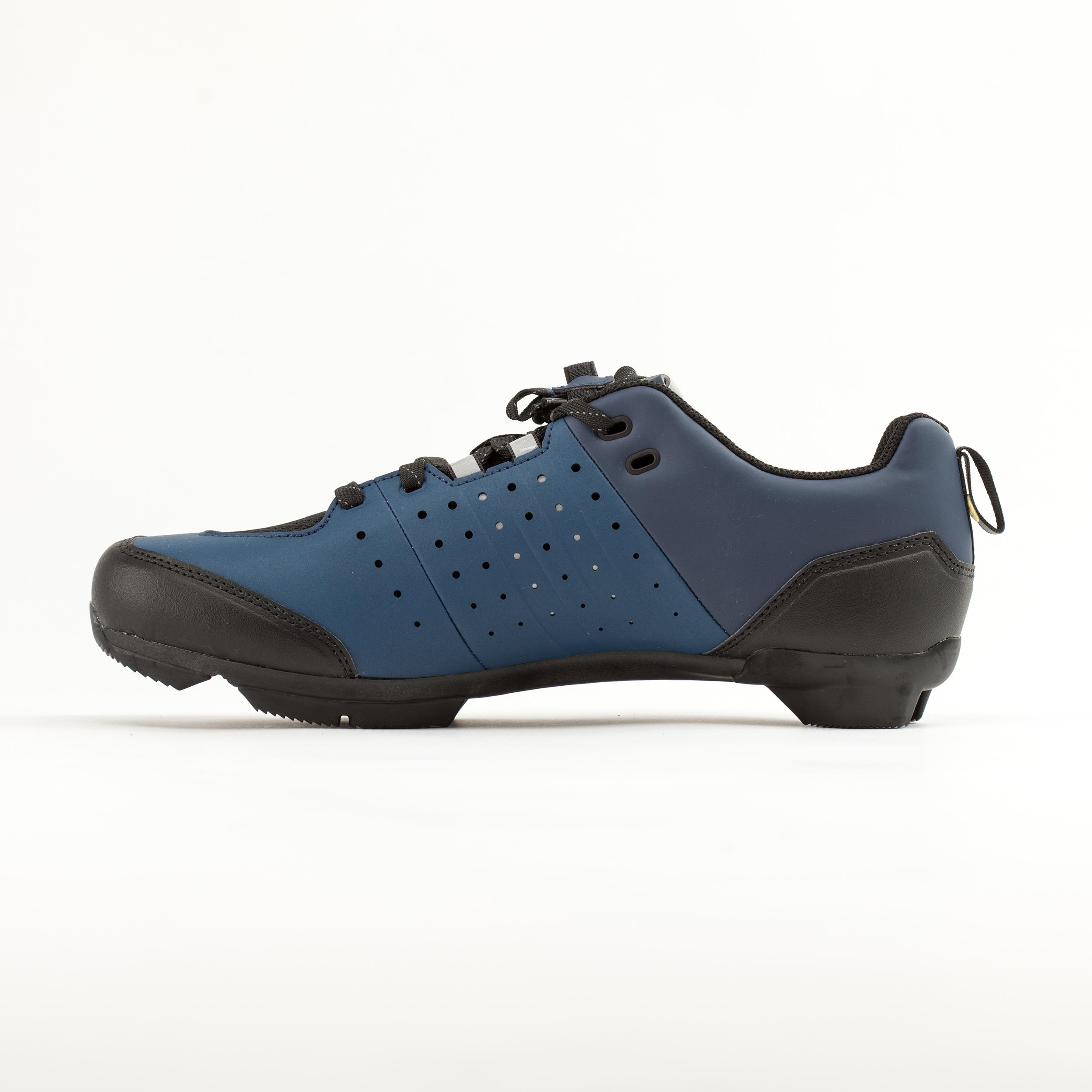 Road and Gravel Lace-Up Cycling Shoes - SPD GRVL 500 Blue/Navy - TRIBAN