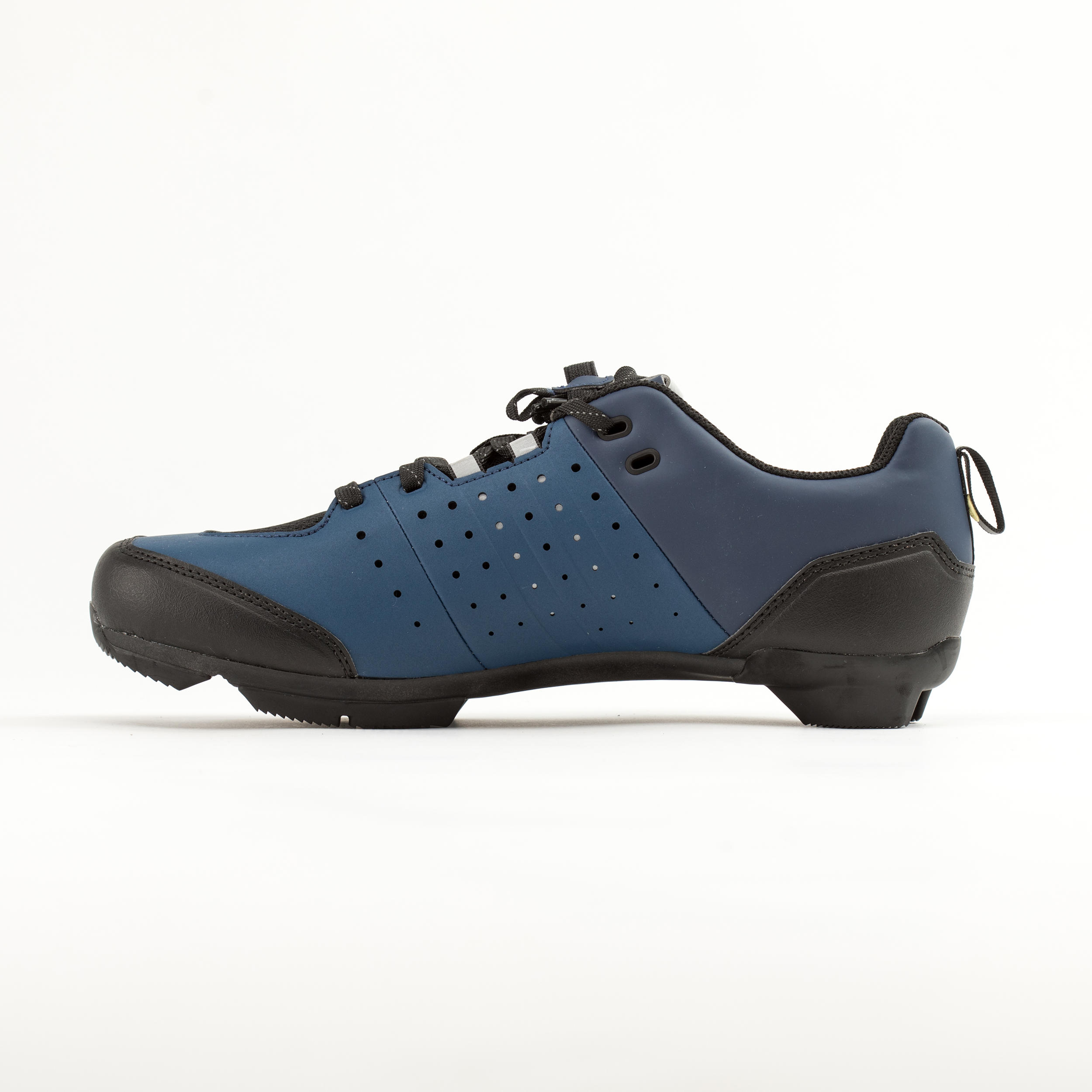 Road and Gravel Cycling Lace-Up SPD Shoes GRVL 500 - Blue / Navy 4/7