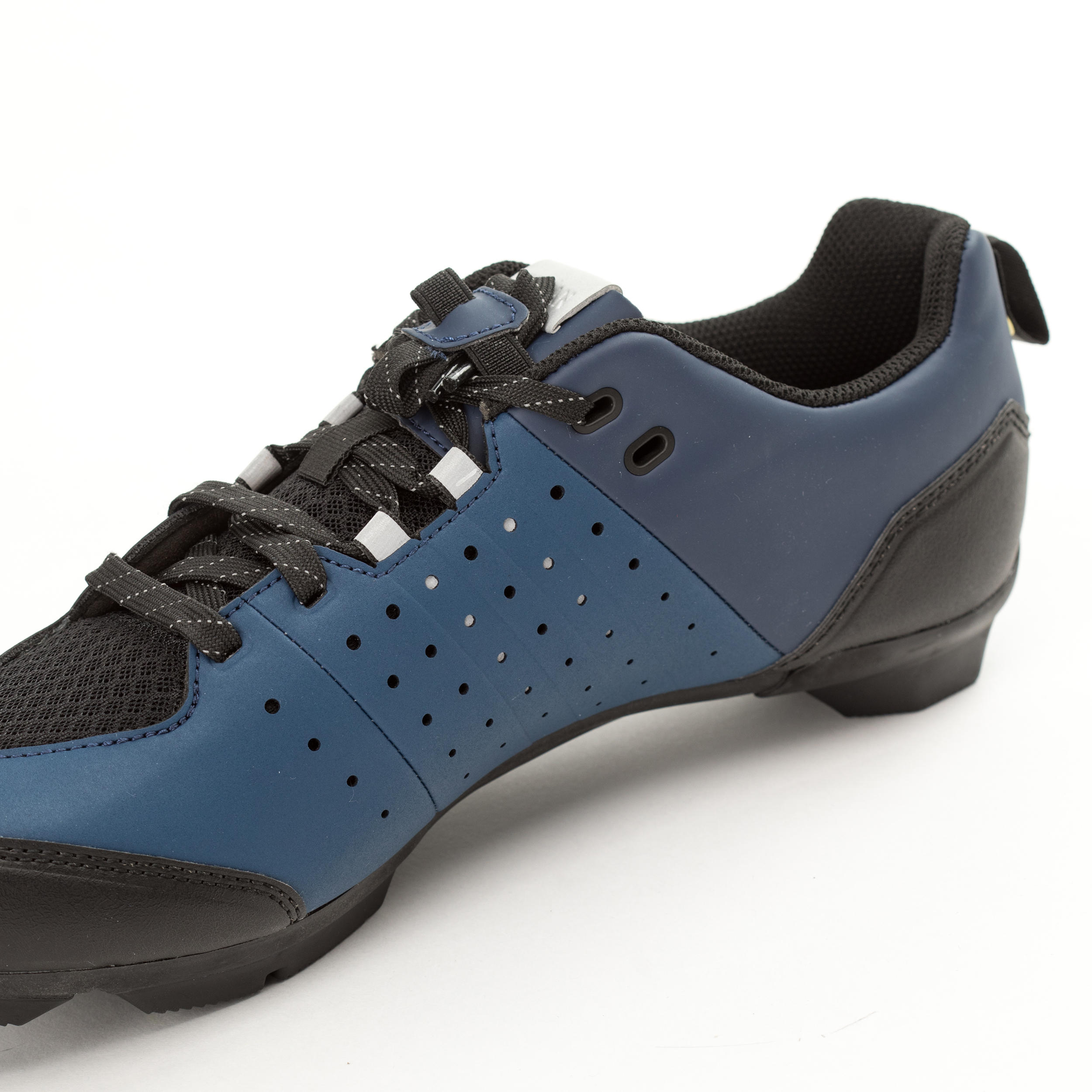 Road and Gravel Lace-Up Cycling Shoes - SPD GRVL 500 Blue/Navy - TRIBAN