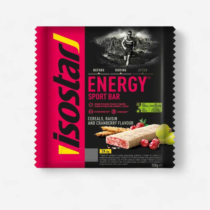 Barrita Energética Triatlón Isostar Energy Sport Bar Pasas Arándanos 3 X 40 G Isostar Decathlon
