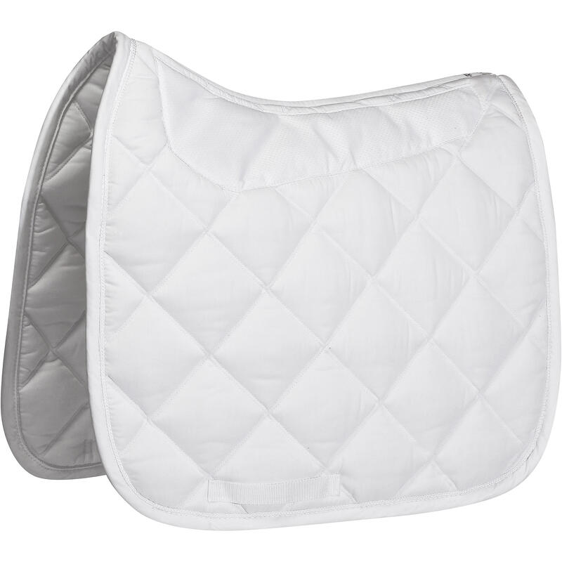 Tapis de selle équitation cheval DRESSAGE GRIPPY blanc