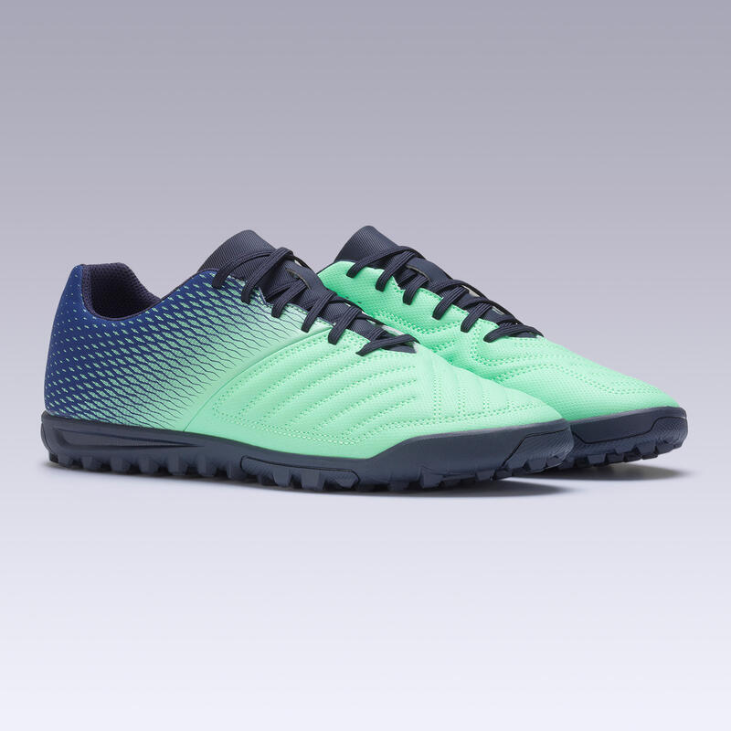 成人款硬地足球鞋Agility 140 HG－藍色／綠色
