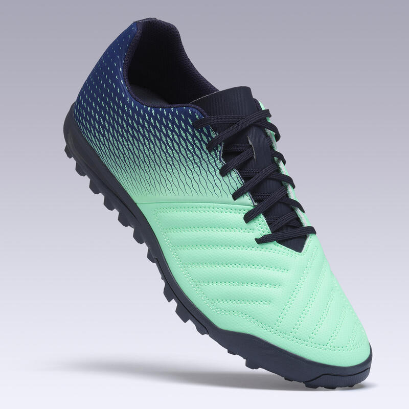 成人款硬地足球鞋Agility 140 HG－藍色／綠色