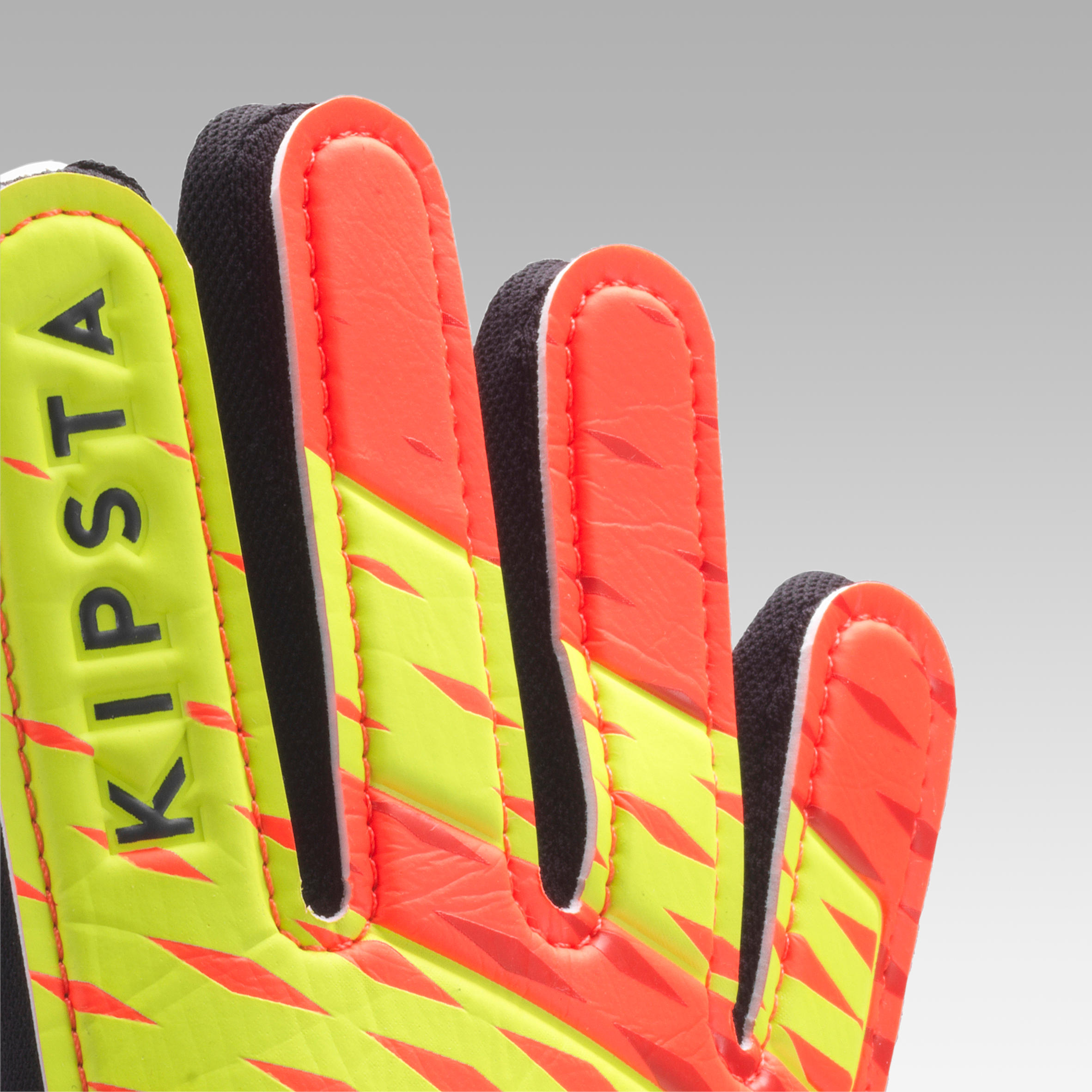 First Kids' Football Goalkeeper Gloves - Orange/Black/Yellow 5/10