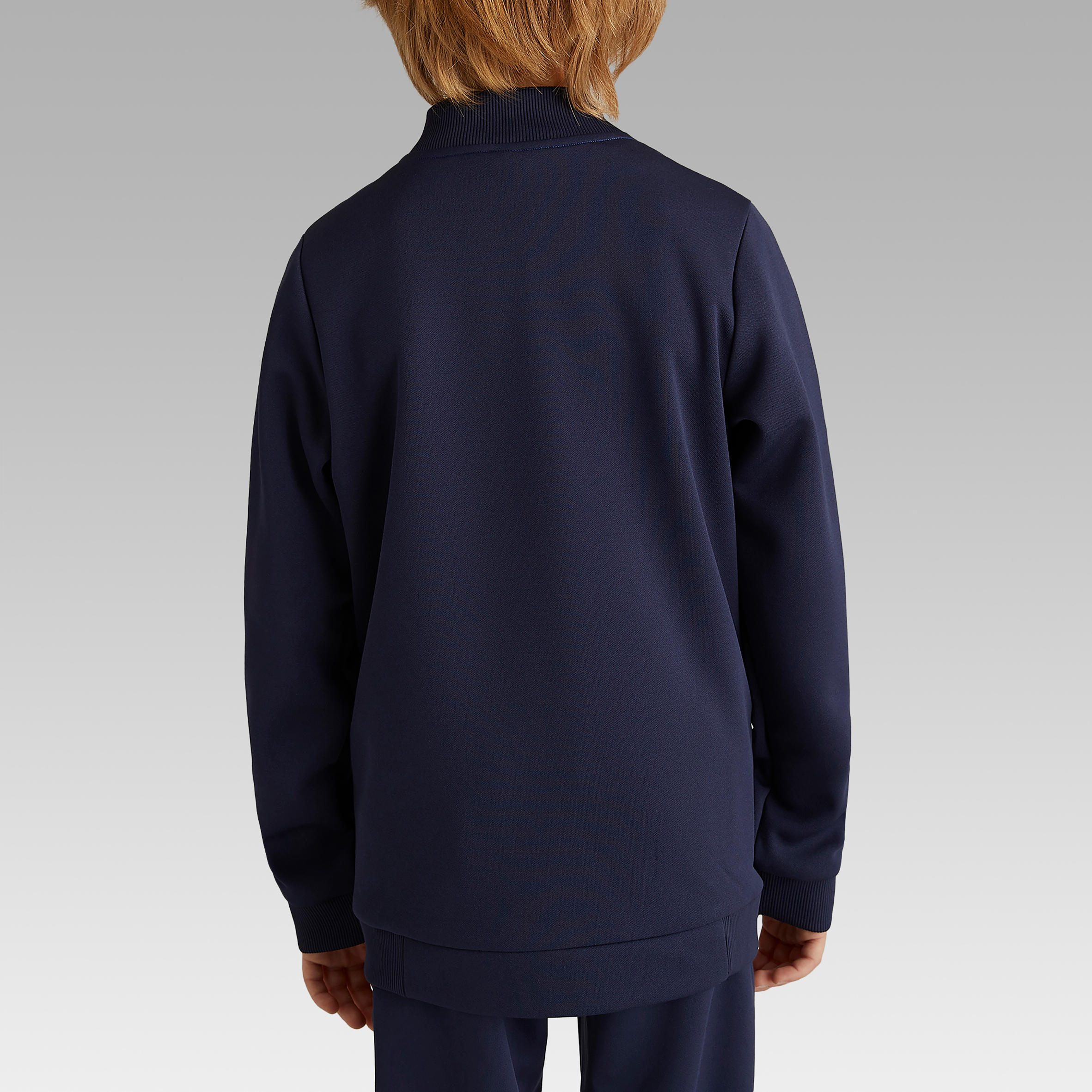 Chaqueta de Fútbol Con Cremallera Kipsta T100 niños azul 4/11