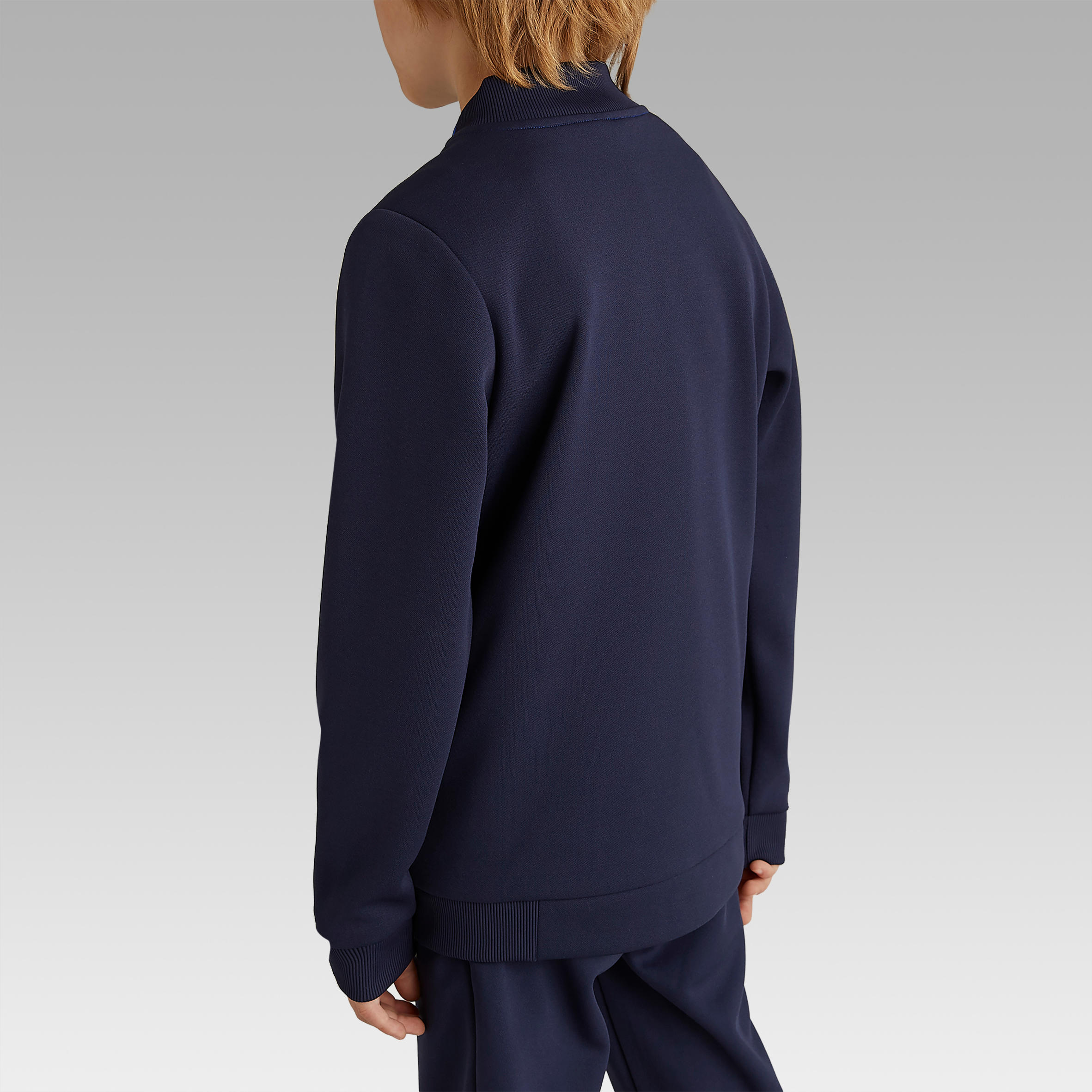 Chaqueta de Fútbol Con Cremallera Kipsta T100 niños azul 5/11