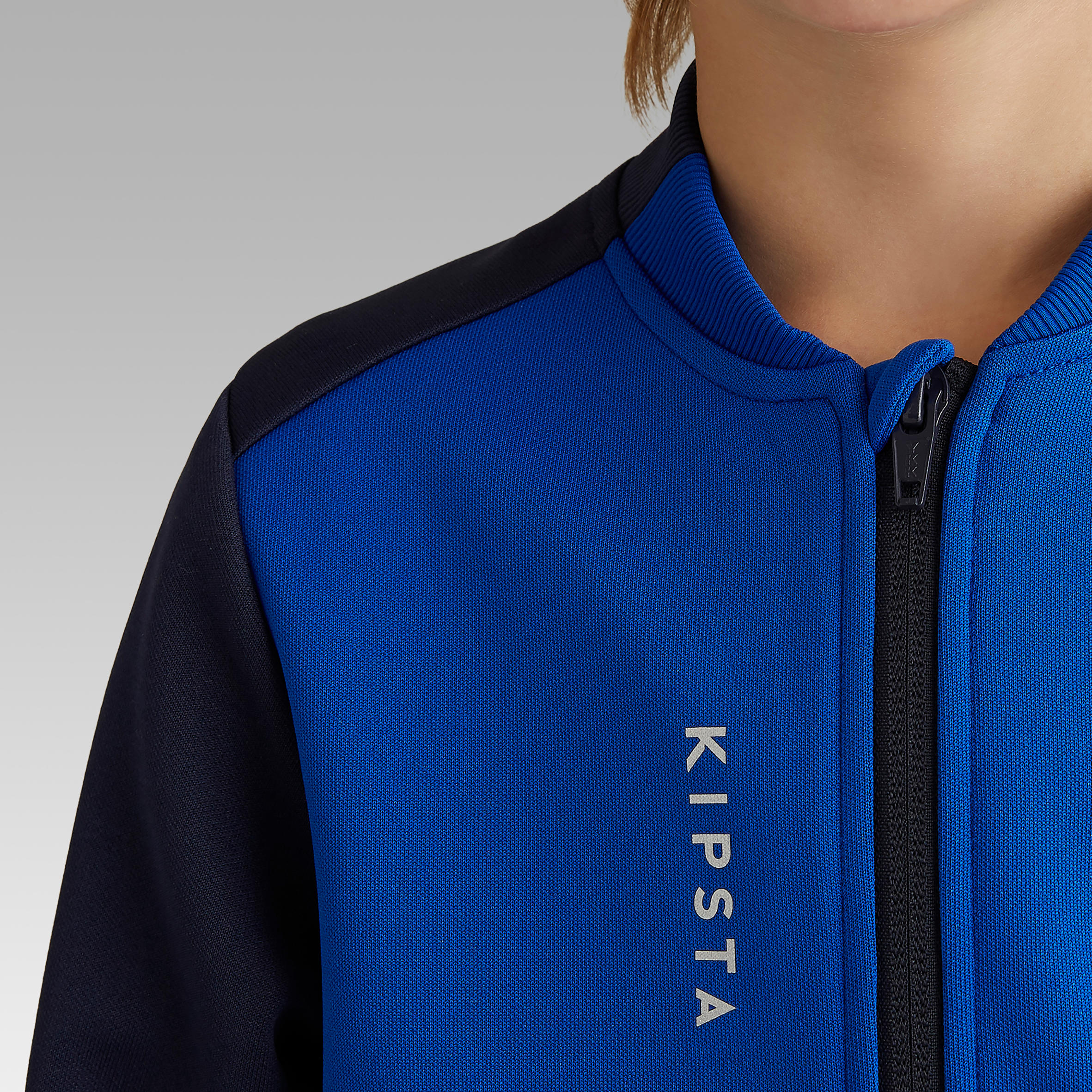 Chaqueta de Fútbol Con Cremallera Kipsta T100 niños azul 6/11