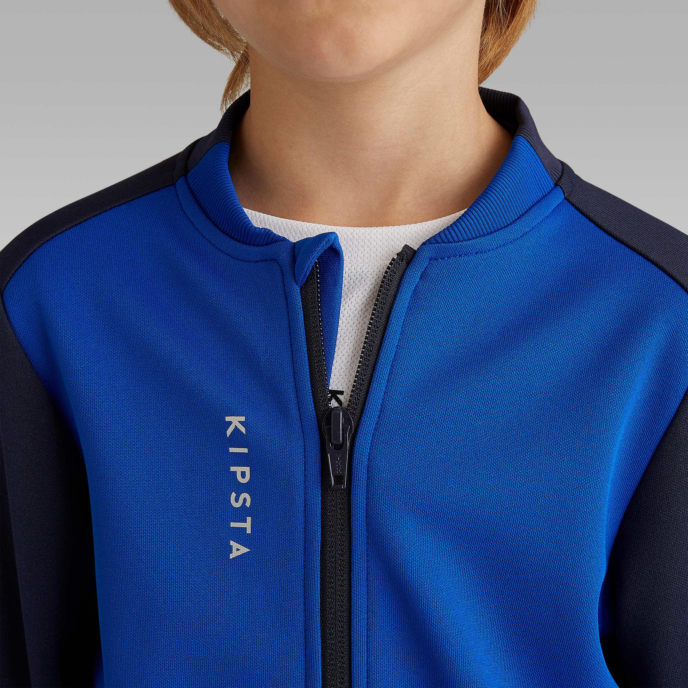 Chaqueta de Fútbol Con Cremallera Kipsta T100 niños azul 8/11