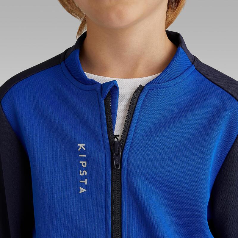 Chaqueta de Fútbol Con Cremallera Kipsta T100 niños azul