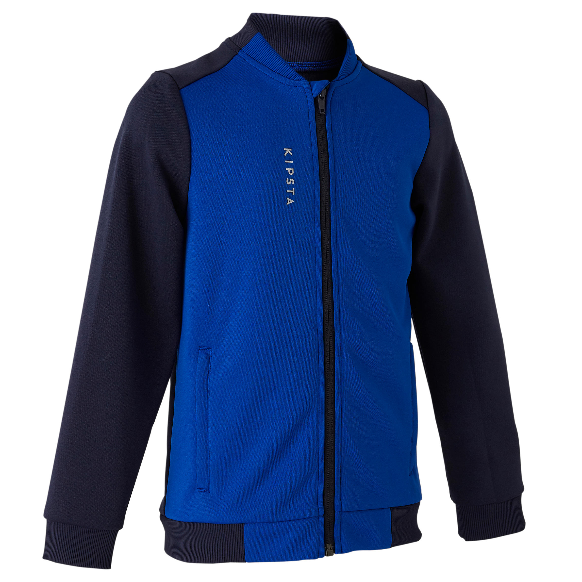 Veste d entrainement de football enfant T100 bleue KIPSTA Decathlon