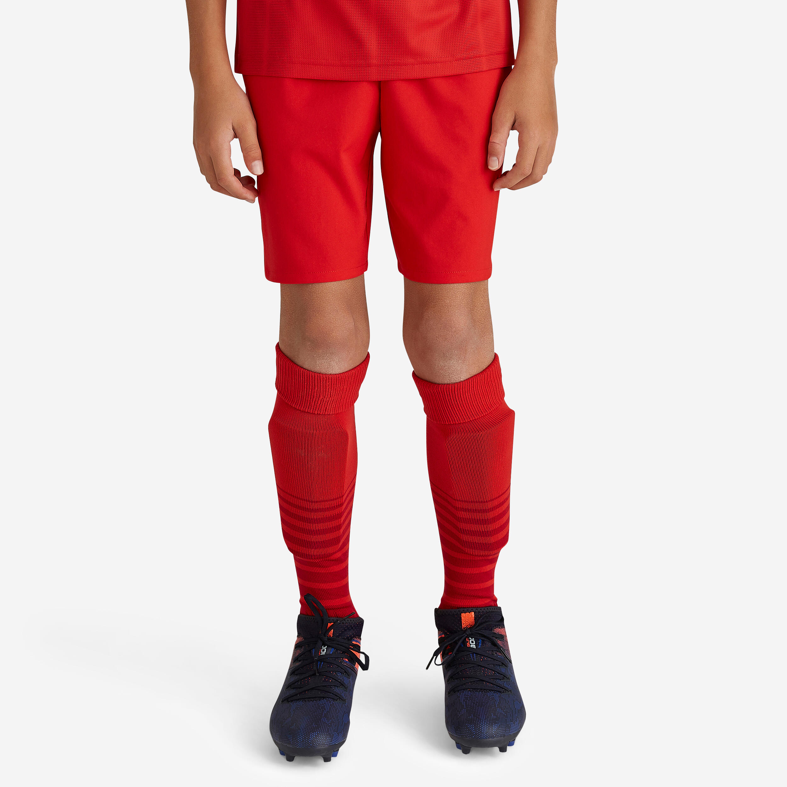 Boys red football shorts clearance