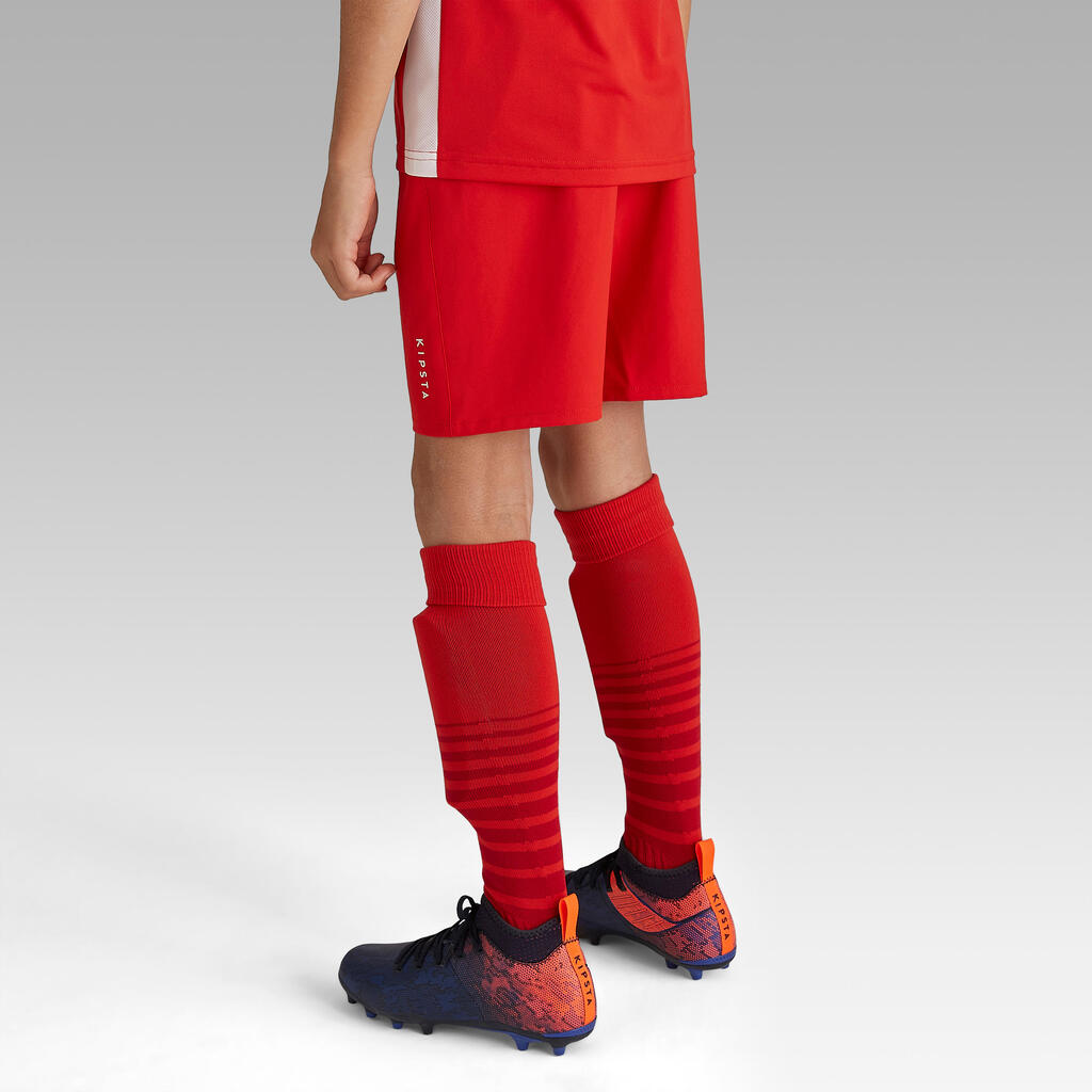 Detské futbalové šortky F500 červené