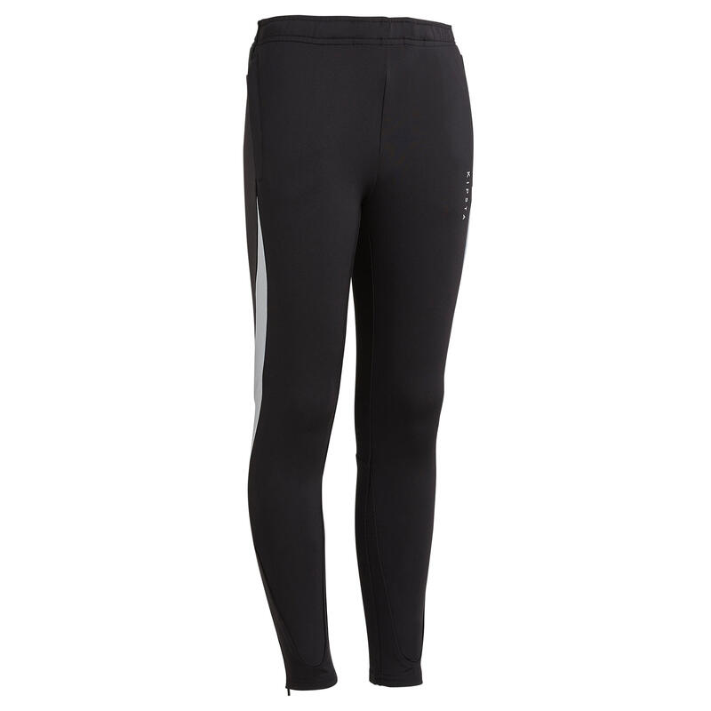 Pantalon de football d'entrainement enfant TP 900 noir et gris foncé.