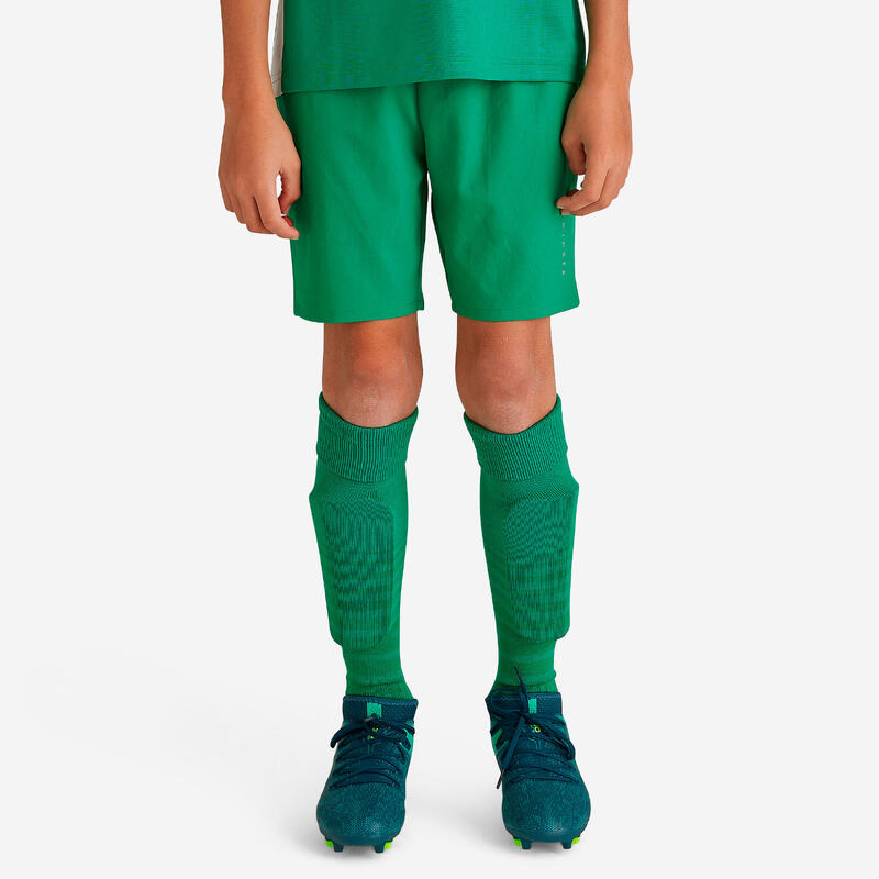 Pantaloncini calcio bambino F500 verdi