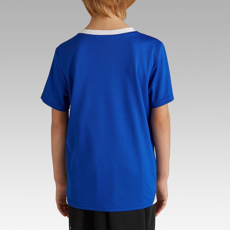 兒童款足球短褲F100－藍色