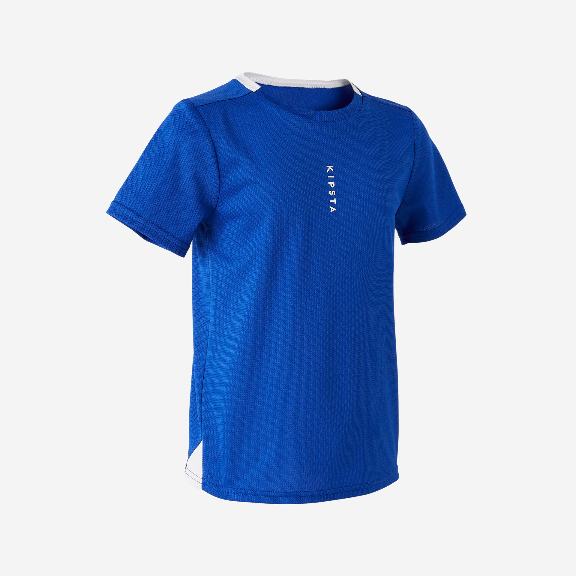 Kids' Short-Sleeved Football Shirt Kids Wolf Grey/Navy Decathlon