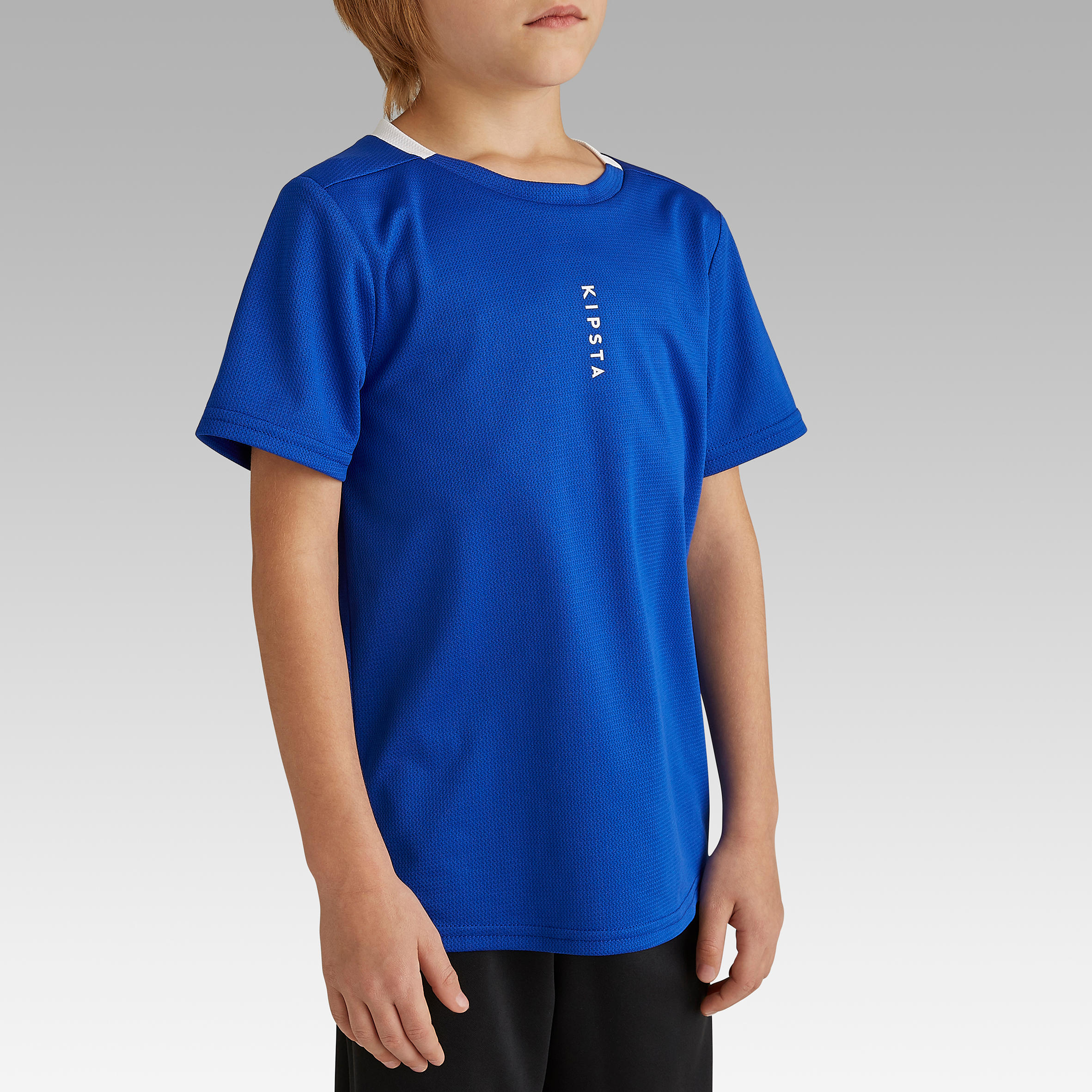 Polera de futbol nino ESSENTIEL Azul Decathlon