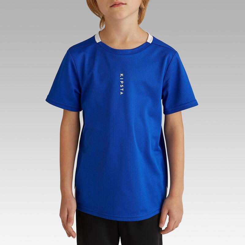 Voetbalshirt F100 voor kinderen blauw