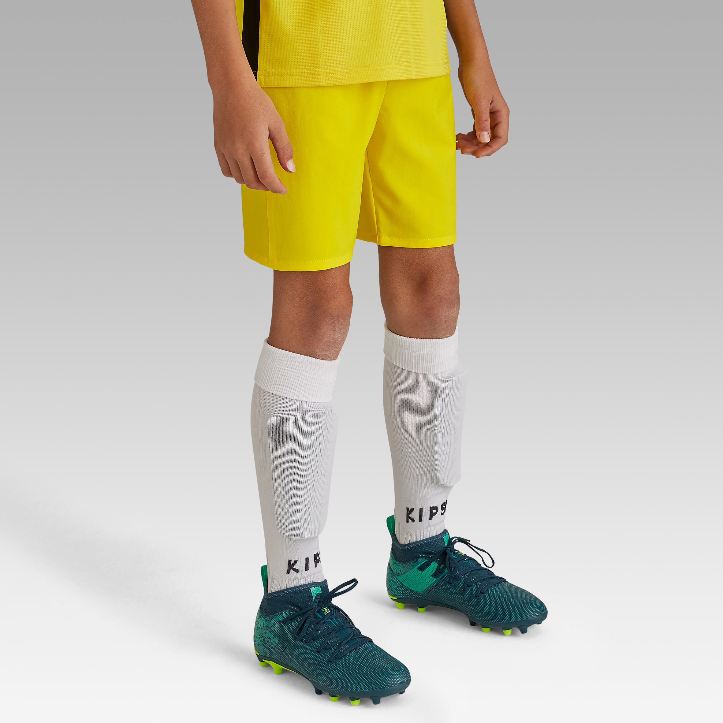 F500 Kids Football Shorts - Yellow 3/8