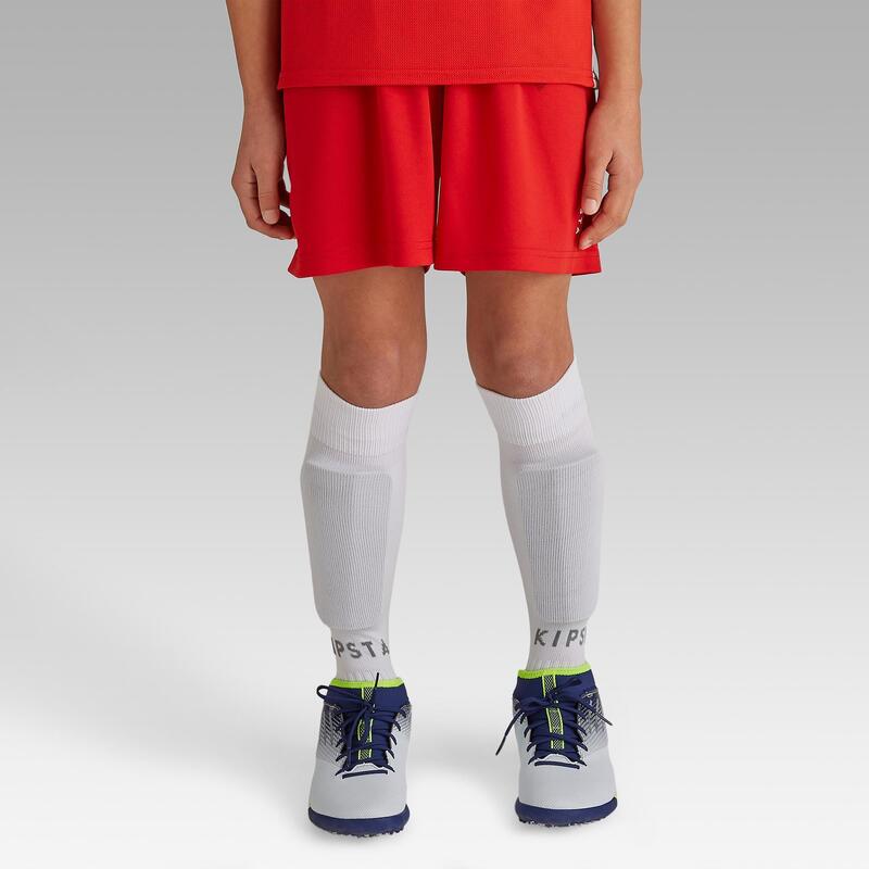 Pantalón corto de fútbol Niños Kipsta F100 rojo
