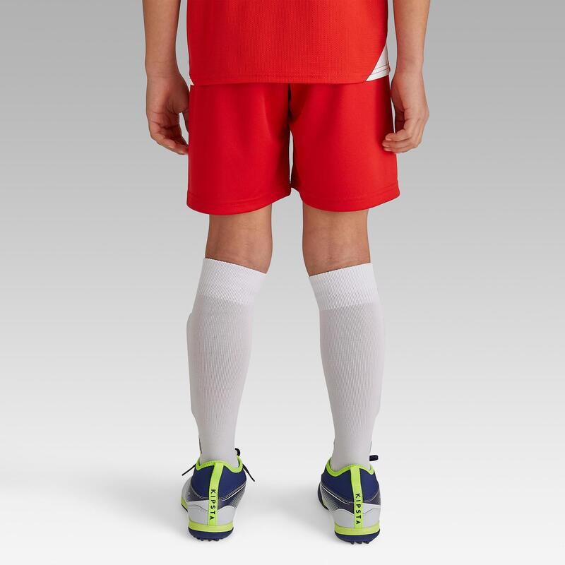 Pantalón corto de fútbol Niños Kipsta F100 rojo