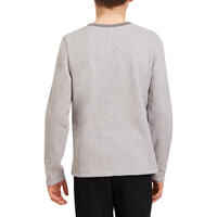 100 Boys' Warm Crew Neck Gym Sweatshirt - Grey