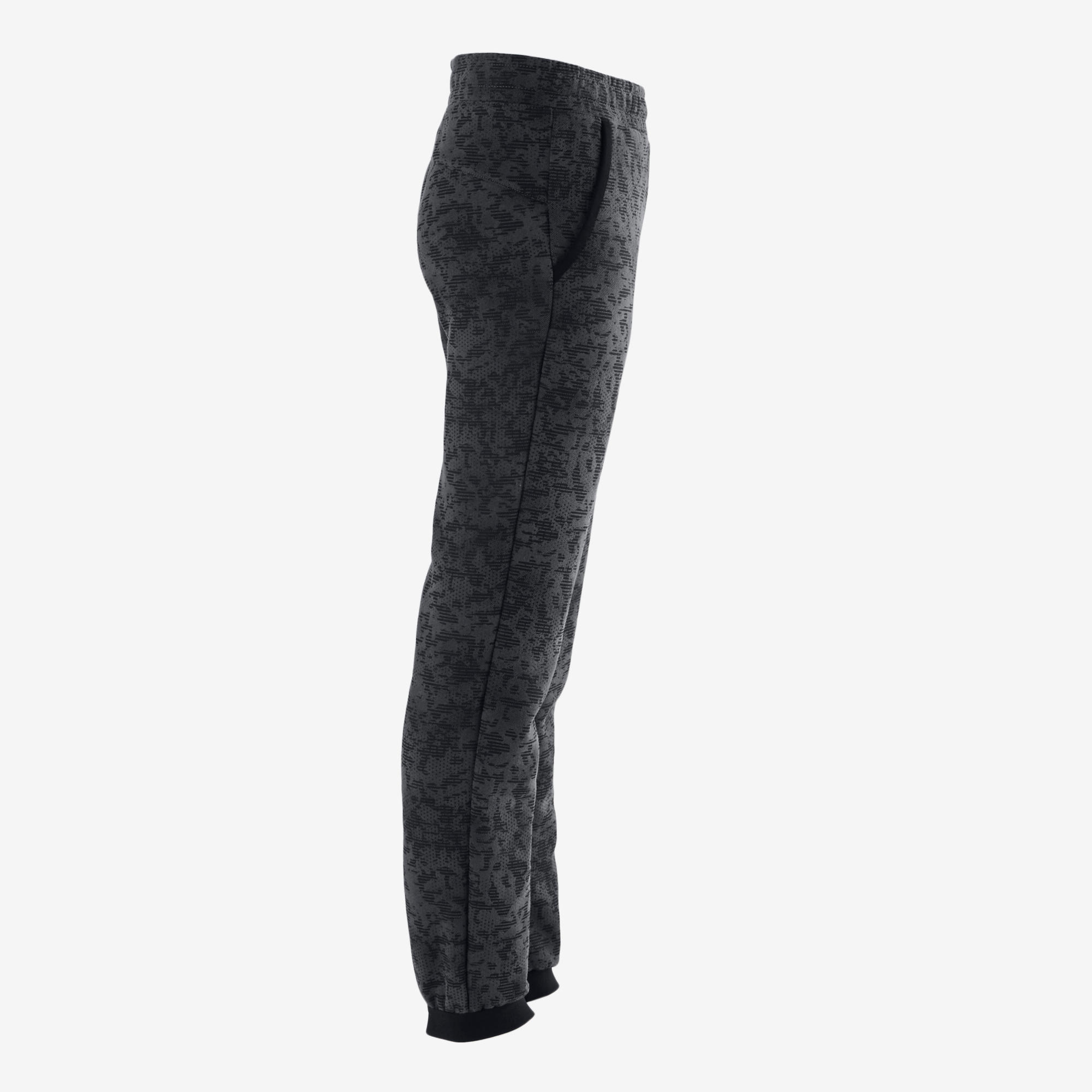 DOMYOS Chlapčenské nohavice 100 na cvičenie sivé s potlačou 12-13 r (151-160 cm) · záber 3
