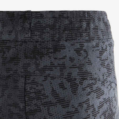 Boys' Warm Wide-Fit Gym Bottoms 100 - Grey Print