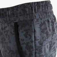 Boys' Warm Wide-Fit Gym Bottoms 100 - Grey Print