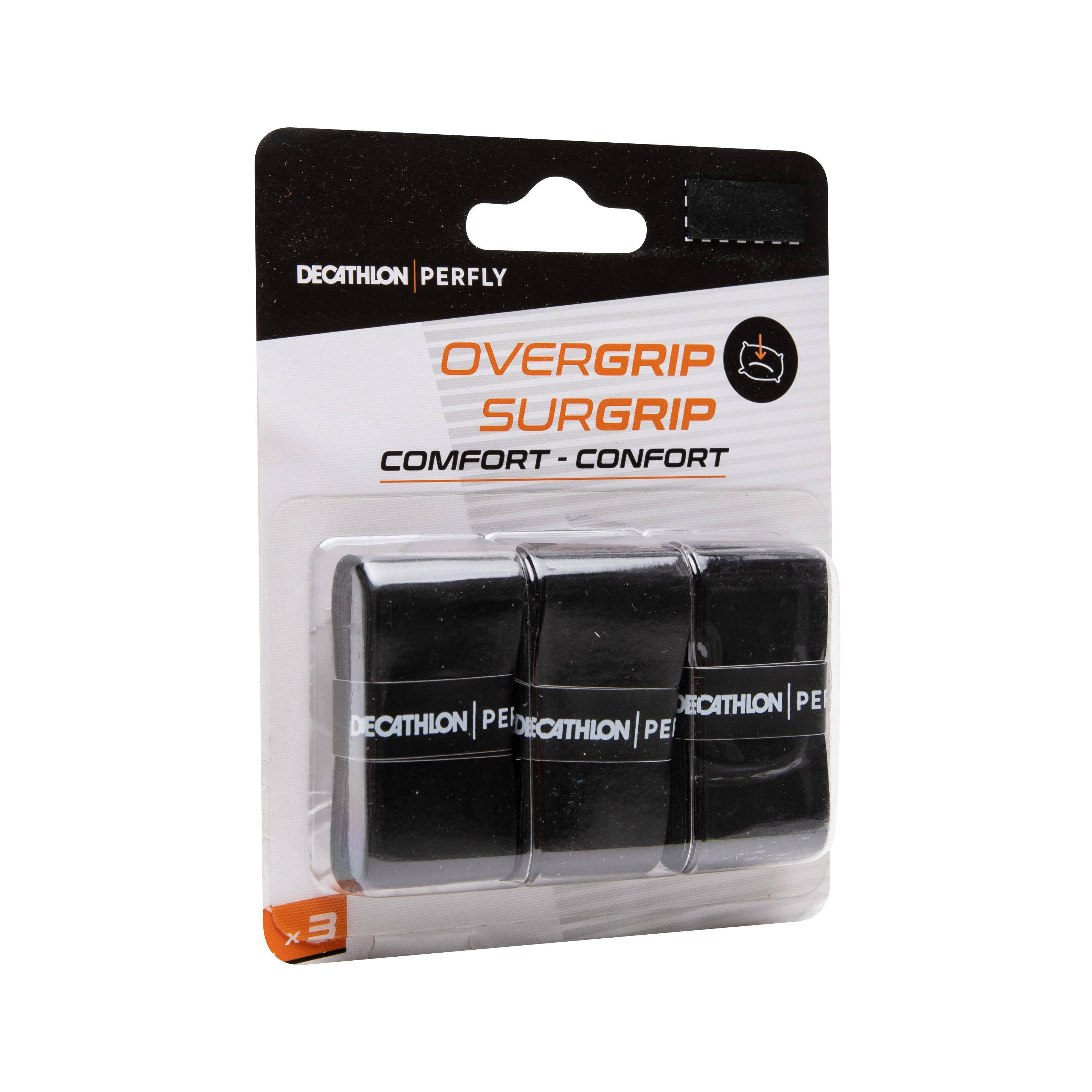 BADMINTON COMFORT OVERGRIP X 3 BLACK -  4