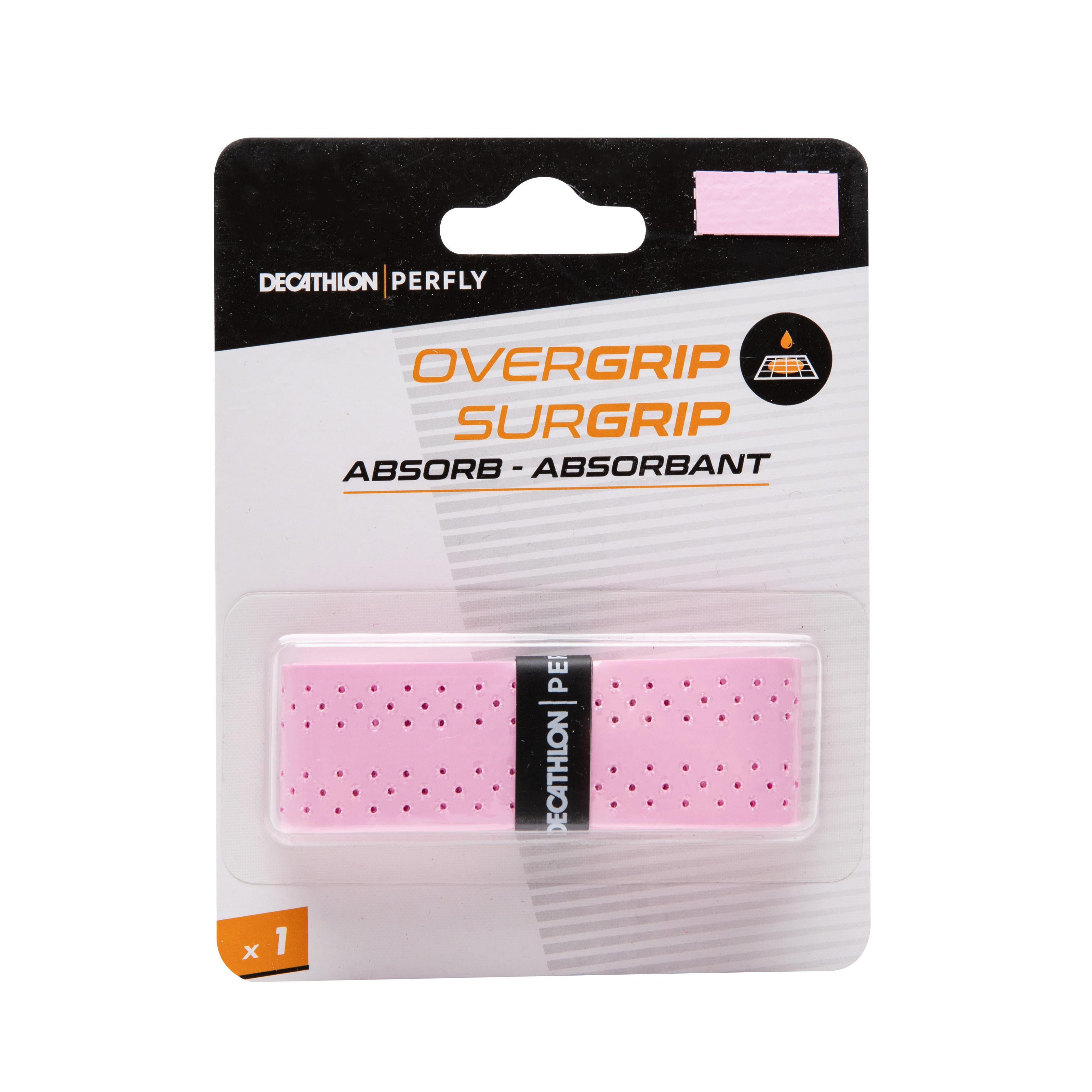 

QuickDry Badminton Overgrip Single-Pack - Pink -  By PERFLY | Decathlon