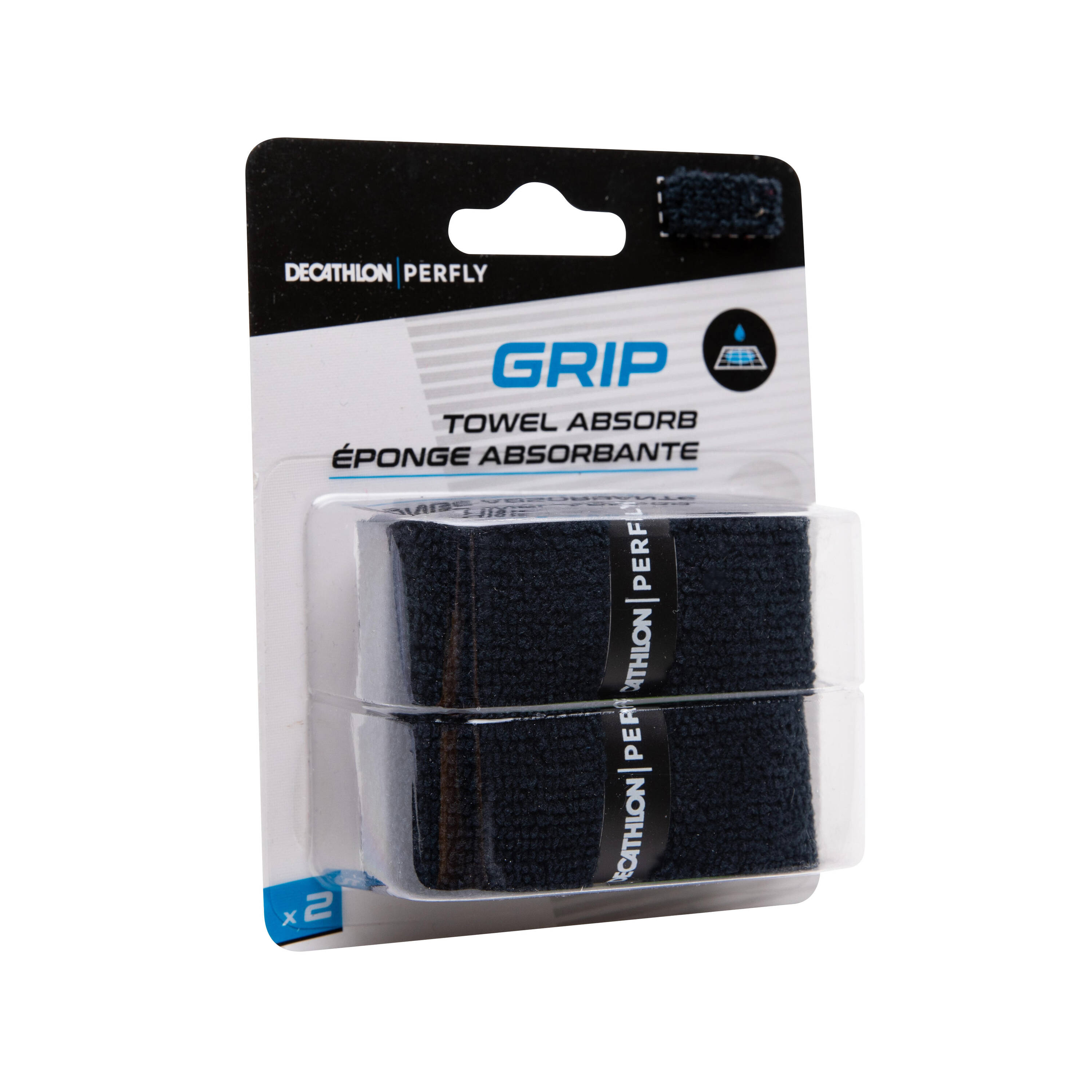 Badminton Towel Grip X 2 Black -  3