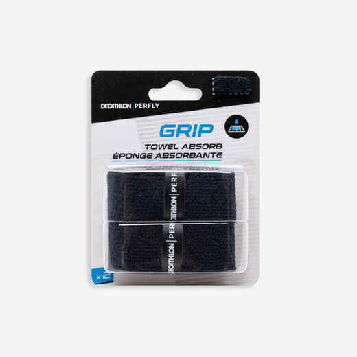 
      BADMINTON TOWEL GRIP x 2 BLACK
  