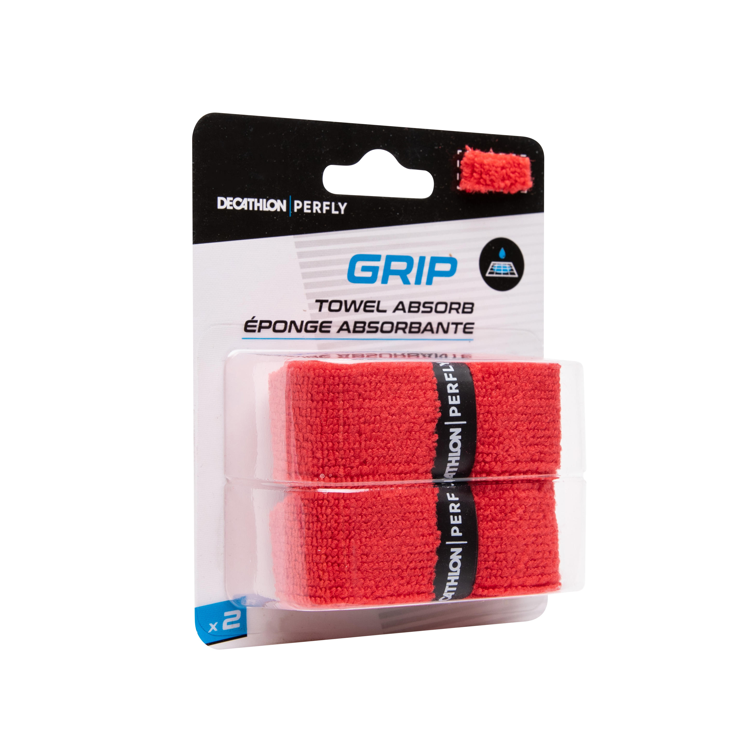 

Badminton Towel Grip x 2 Red -  By PERFLY | Decathlon