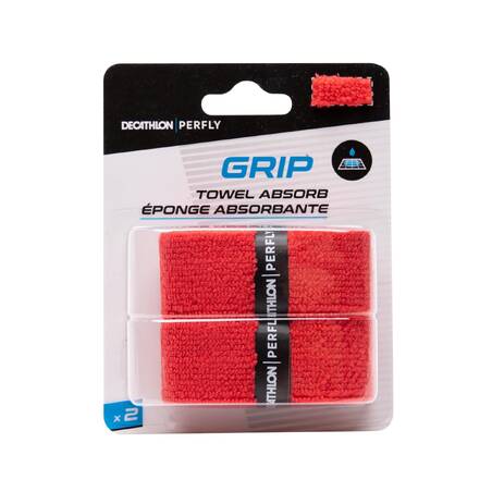 BADMINTON TOWEL GRIP x 2 RED