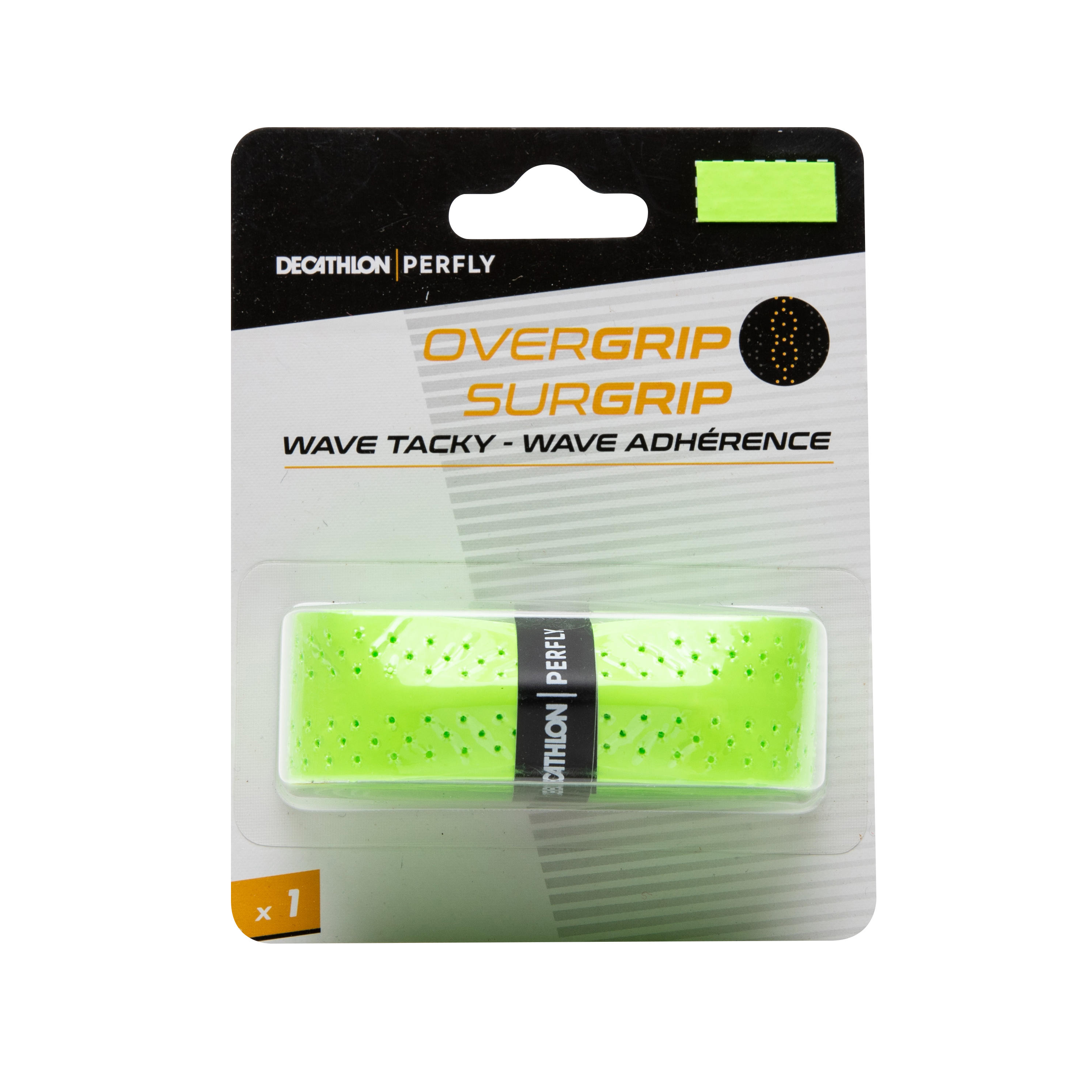 Overgrip Badminton Wave X 1 Verde Fluorescent decathlon.ro  Cordaje