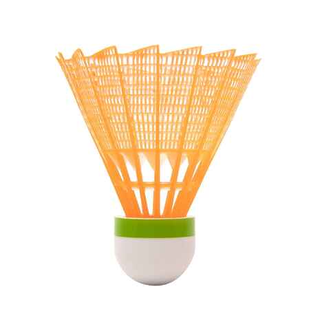 Fjäderboll i plast för badminton PSC 100  MEDIUM x 3 WH GR OR