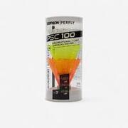 Volante de Plástico Badminton PSC 100 Medium Branco/Cinza/Laranja (conjunto 3)