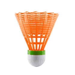 Fjäderboll i plast för badminton PSC 100  MEDIUM x 3 WH GR OR