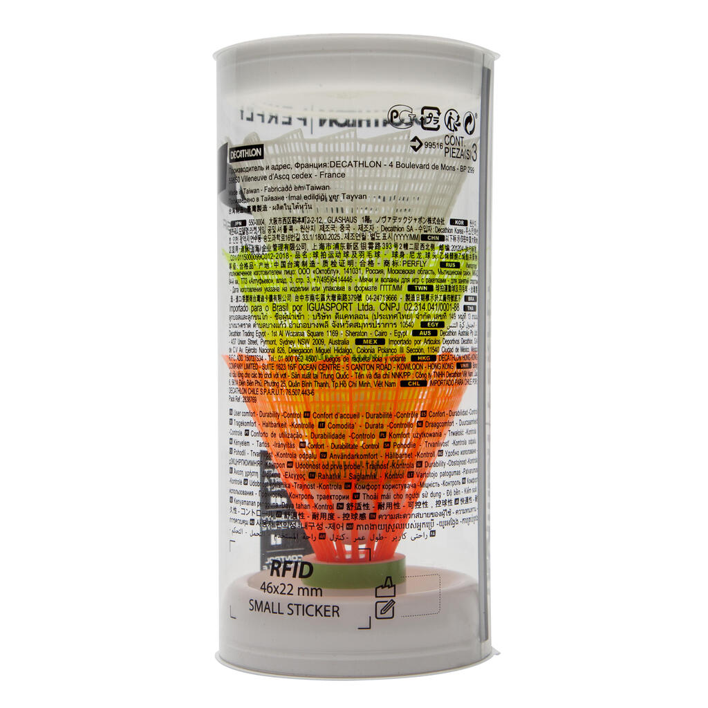 Bela plastična loptica za badminton PSC 100 MEDIUM (3 komada)