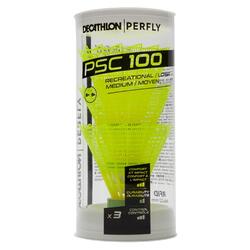 中速塑膠羽毛球PSC 100(3入)-黃色