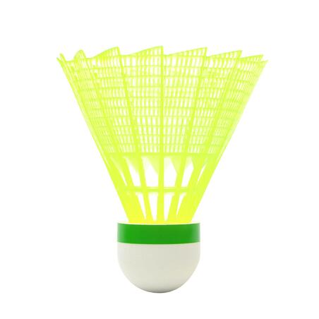 Fjäderboll i plast för badminton PSC 100 3-pack gul