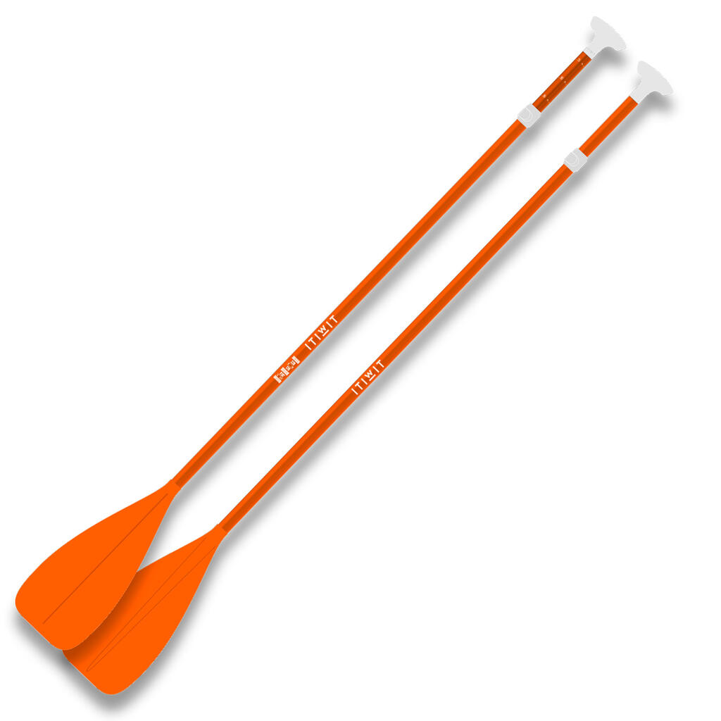 2-PART STAND-UP PADDLEBOARD PADDLE 100 ADJUSTABLE 170-220 CM - ORANGE