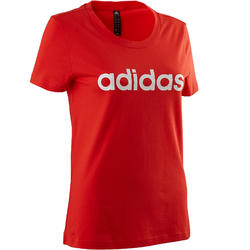 T-Shirt Adidas 500 Pilates Gym douce femme rouge/blanc