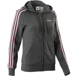 Veste Adidas 3S 500 Pilates Gym douce femme grise rose