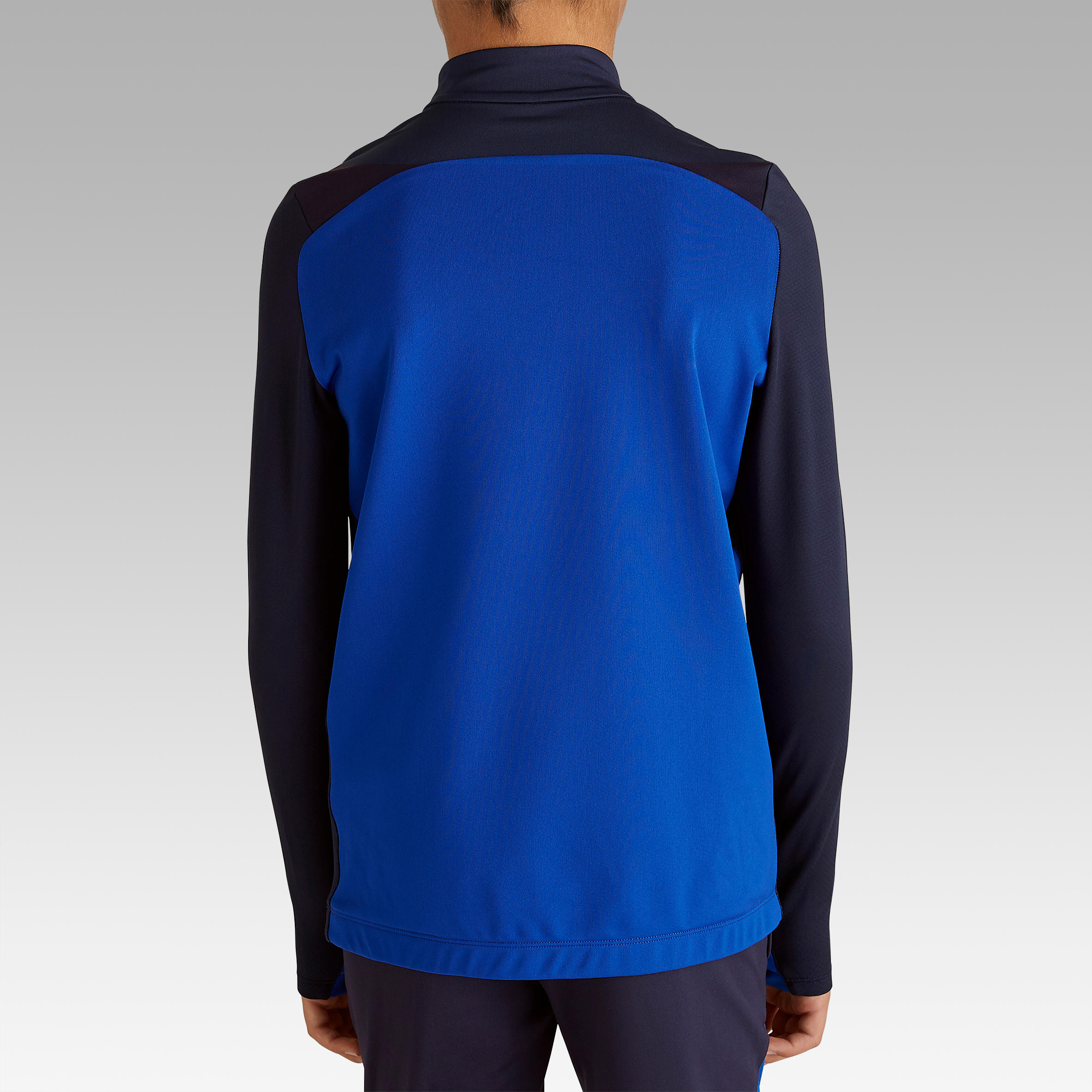 T900 Kids' Half-Zip Football Training Sweatshirt - Blue/Grey 4/12